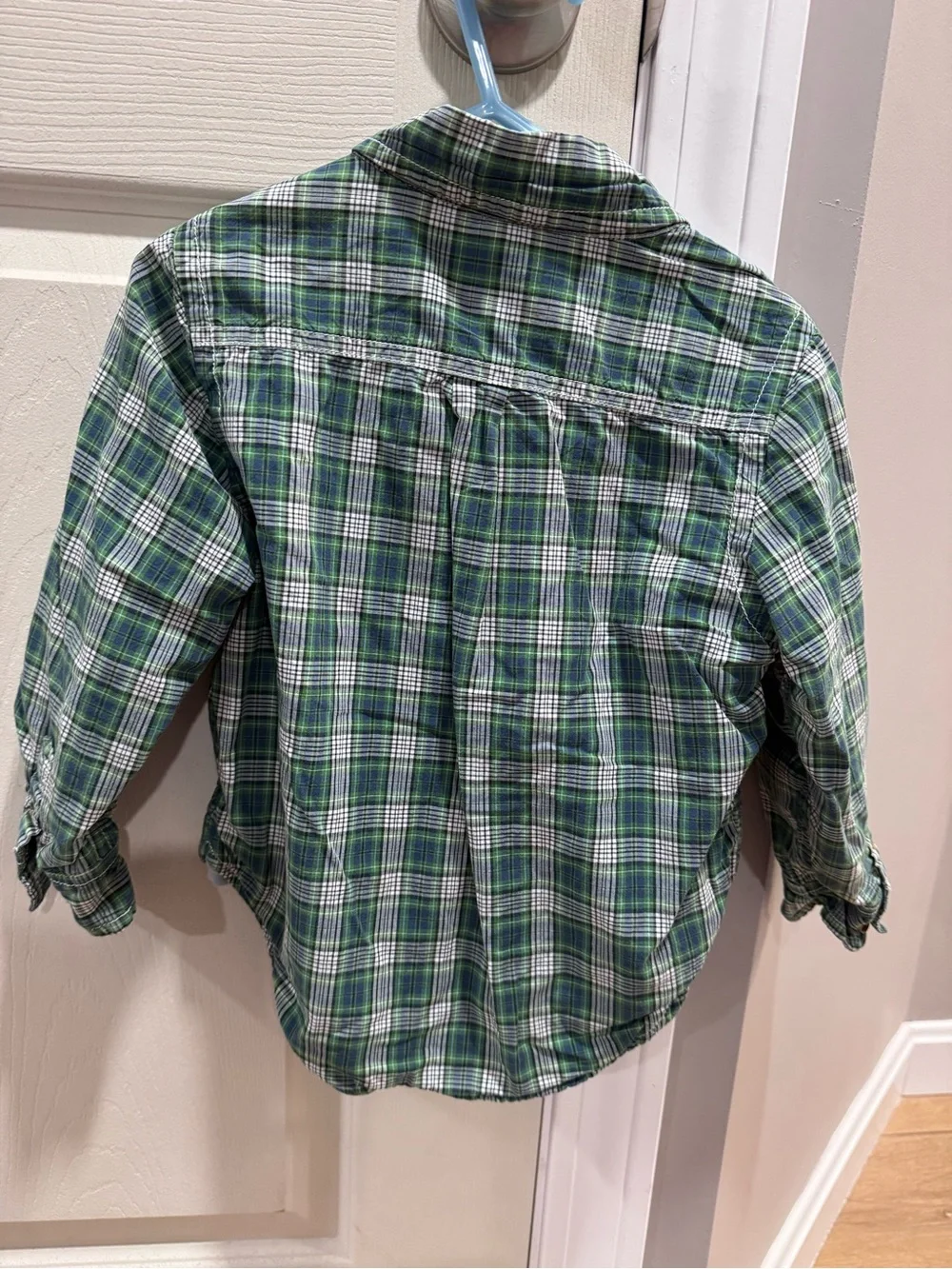 GAP Green lined Plaid Button-Down